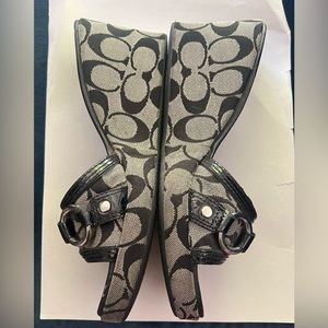 Coach Monogram Wedge Sandals